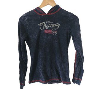 Kennedy Space Center Hoodie Womens Small Burnout Grey Shirt